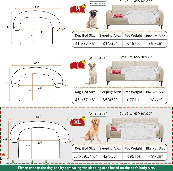 GGIB Calming Dog Bed Christmas Throw Blanket Fluffy Plush Dog Mat Furniture - Image 5