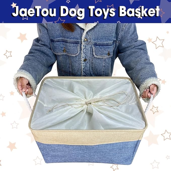 Custom Dog Name Photo Dog Toys Storage Basket - Image 6