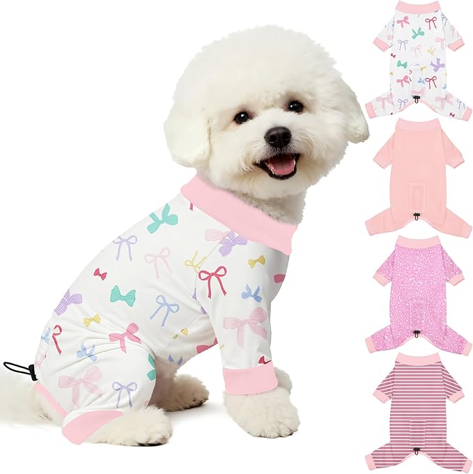 Bienbee Dog Pajamas, 4 Pack Dog Recovery Suit Shedding Suit Cute Soft Puppy by Bienbee