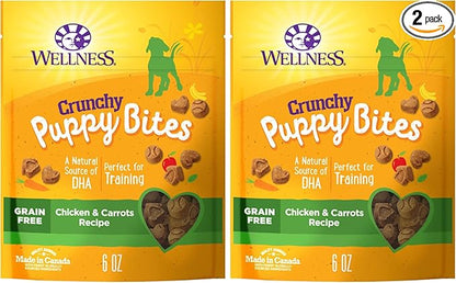 Wellness Crunchy Puppy Bites Dog Training Treats, Grain Free, Chicken and by WellnessNaturalPetFood
