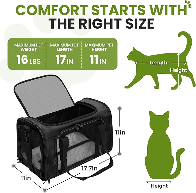 Expandable Cat Carrier Airline Approved Soft-Sided Pet Travel Carrier - Image 2
