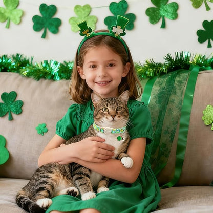 DOGWONG 2 Pack St Patricks Day Cat Collar Breakaway, Safety Adjustable Green - Image 5