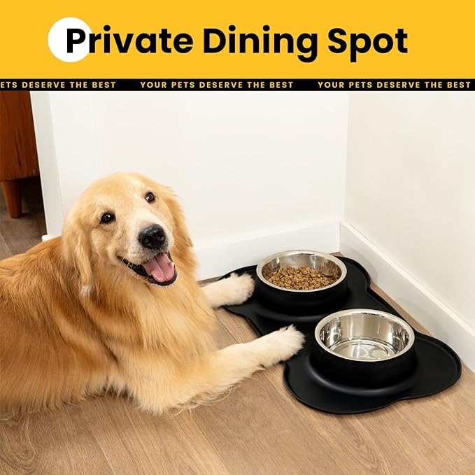 Conlun Dog Bowls with Non-Slip Silicone Mat, Spill Proof Large Food & Water - Image 4