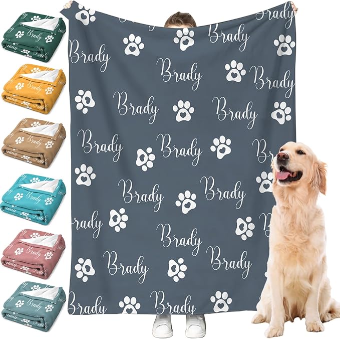 Custom Dog Blankets with Names by MYESCUSTOM