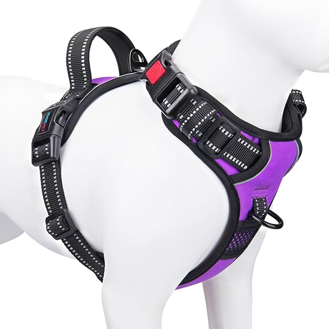 PHOEPET Reflective Dog Harness Large Breed Adjustable No Pull Vest by PHOEPET