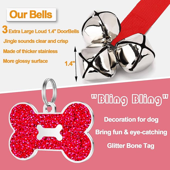 2 Pack Dog Door Bells, Dog Doorbell to go Outside Puppy Train Bell - Image 3