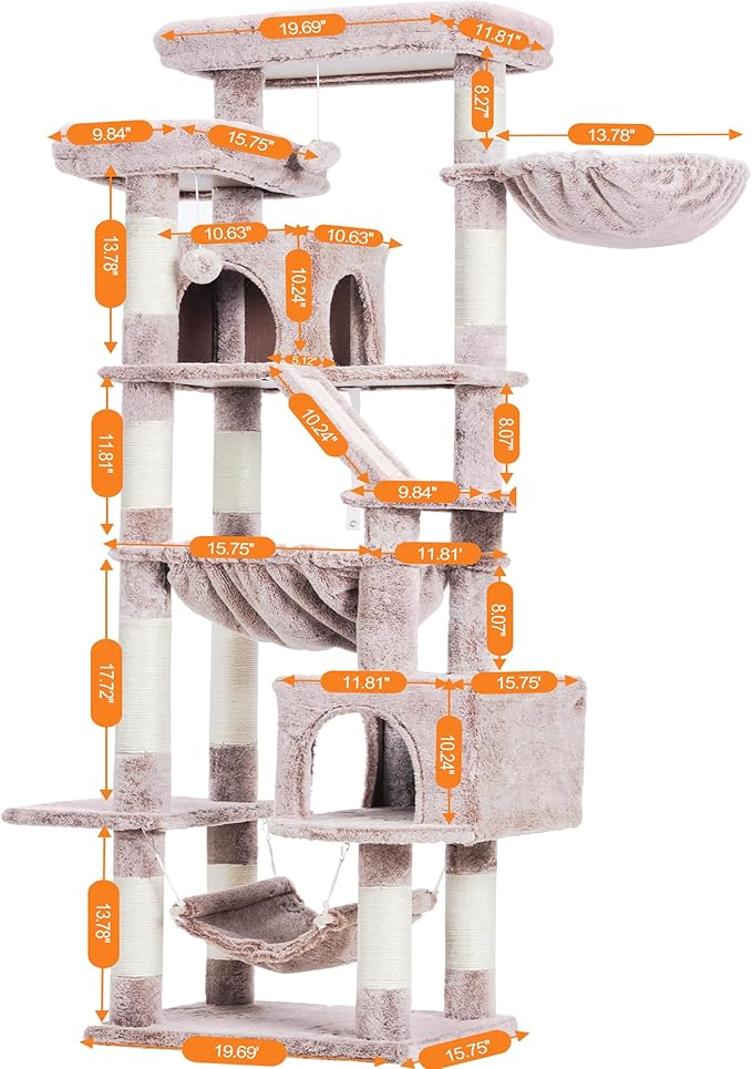 Heybly Cat Tree, 71-Inch-Tall Tower - Image 6