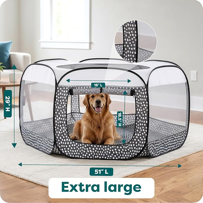 FurHaven Soft-Sided Dog & Cat Playpen, Portable Foldable Indoor & Outdoor Pet - Image 3