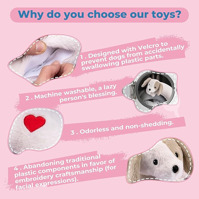 Moropaky Heartbeat Puppy Toy for Dogs, Heartbeat Stuffed Animal for Anxiety - Image 3