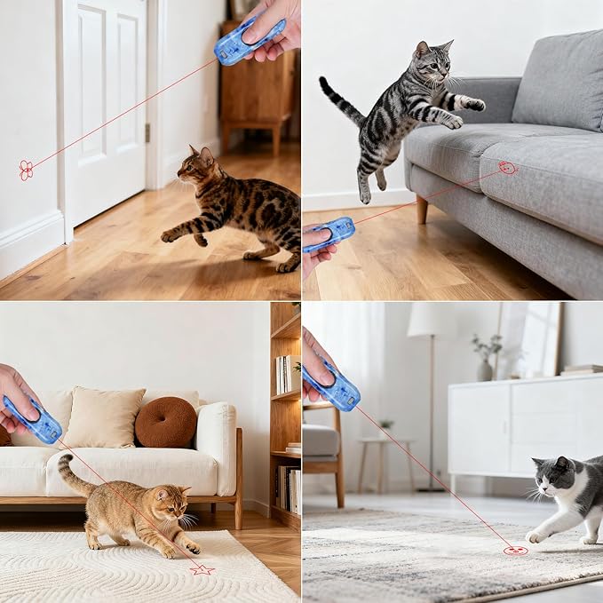 TBTeek Cat Toy, Finger Rotatable, 3 Modes, 5 Fun Patterns, Rechargeable - Image 4
