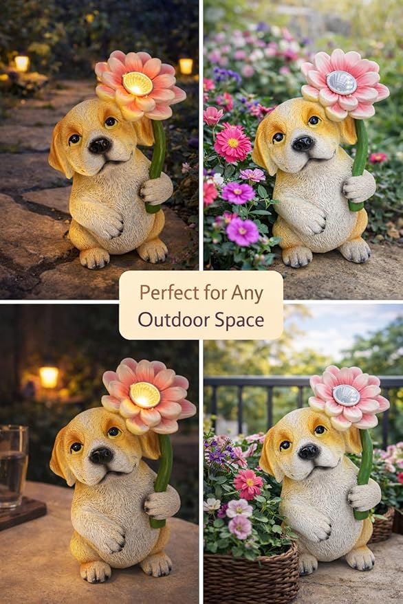 GoGnome Solar Dog Garden Statue - Image 4