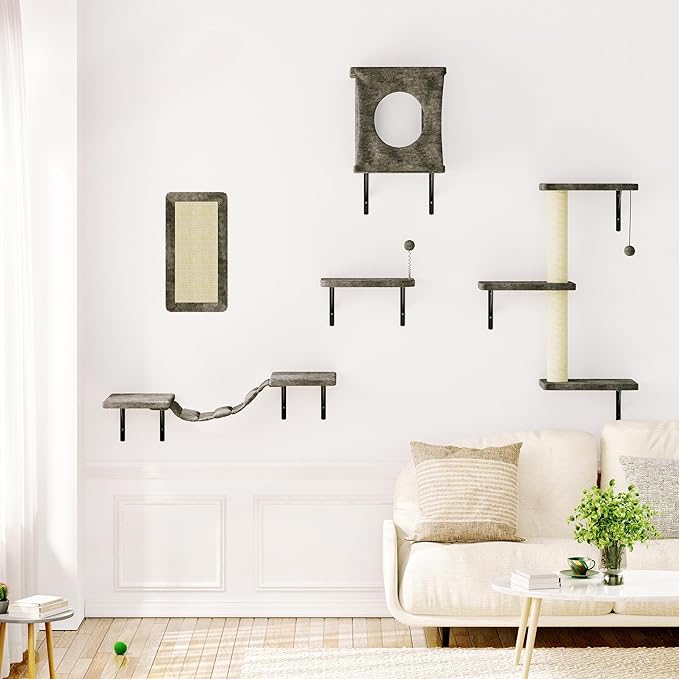 NUNU LAB Cat Wall Shelves, 10-in-1 Wall-Mounted Cat Furniture Set, Large Cat - Image 7