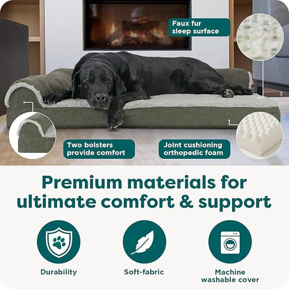 FurHaven Orthopedic Dog Bed for Large Dogs, L-Shaped Chaise Mattress - Image 5