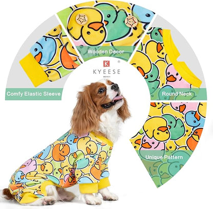 KYEESE Dog Pajamas Velvet Pet Coat Colorful Duck Pets Jammies Comfy Dog Clothes - Image 7