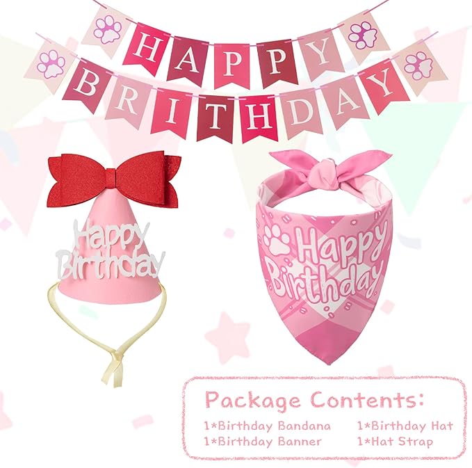 Dog Birthday Party Decoration, Pet Birthday Bandana Set - Image 7