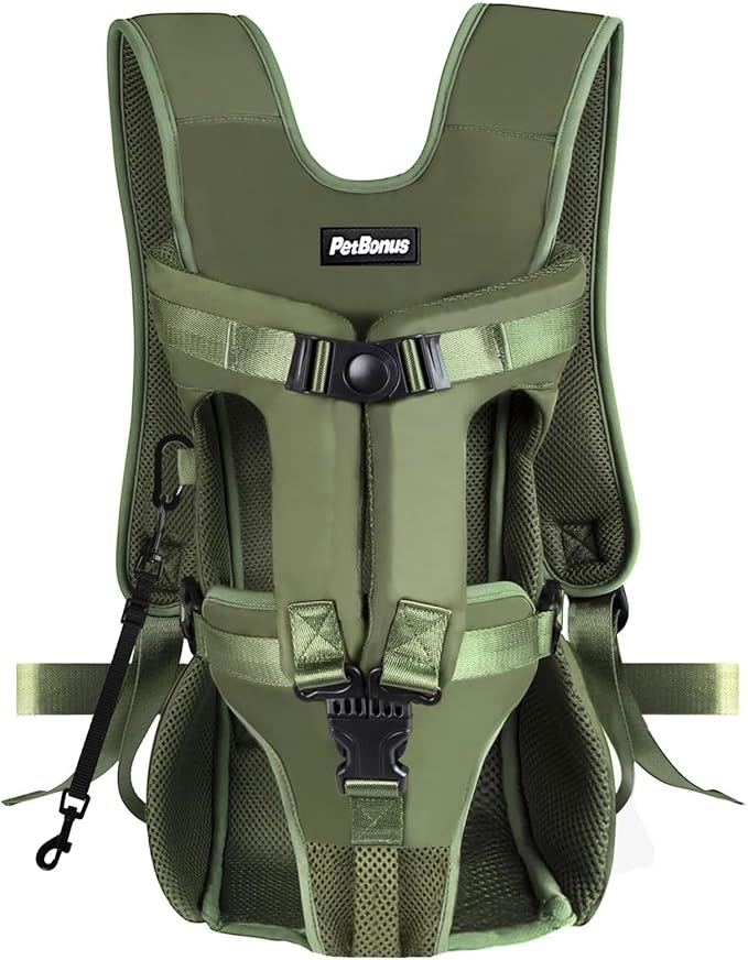 PetBonus Pet Front Dog Carrier Backpacks, Adjustable Pet Backpack, Legs Out by Petbonus