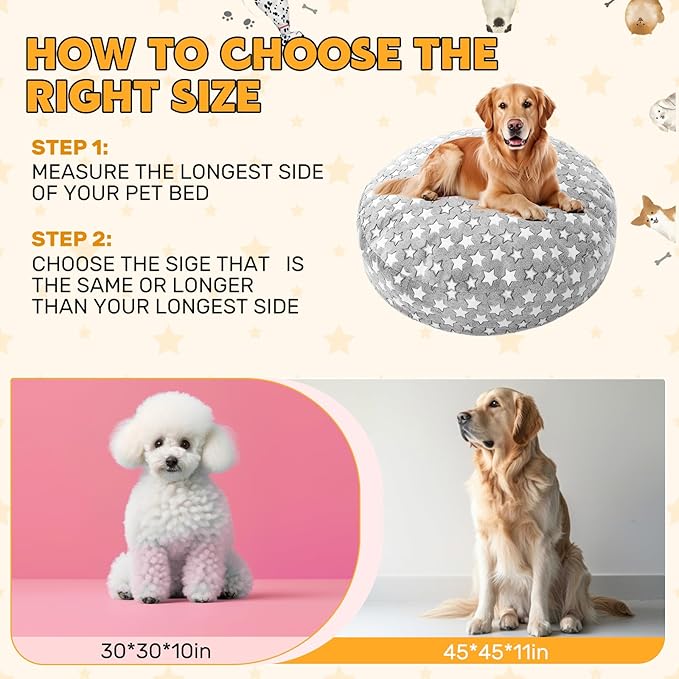 Youyole Medium Washable Round Dog Bed Cover Replacement Waterproof 30 x 30 x 10 - Image 3