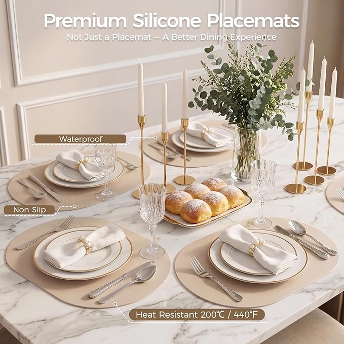 Premium Thick Silicone Placemat，Heat & Oil Resistant, Non-Slip Table Mat - Image 5