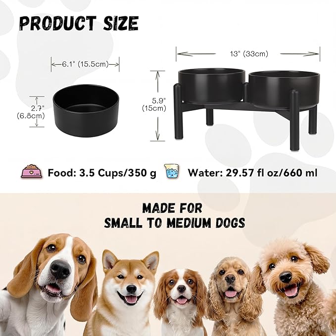 Raised Ceramic Dog Bowl Set - Image 2