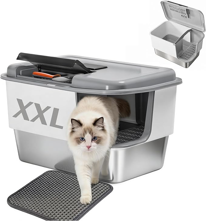 XXL Stainless Steel Litter Box by Unknown