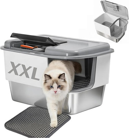XXL Stainless Steel Litter Box by Unknown