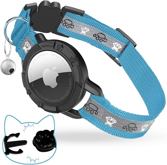 Breakaway AirTag Cat Collar, Reflective Cat Tracker Collar by ODOKELE