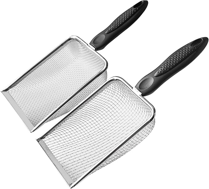 2 Packs Litter Scoop Stainless Steel Mesh Poop Scooper, Metal Litter Box Pooper by Unknown