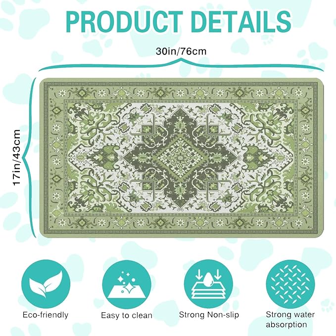 Pet Feeding Mat for Floors Waterproof Dog Mat for Food and Water Absorbent - Image 5