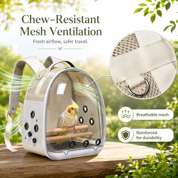 Bird Carrier Backpack for Small Medium Birds, Bird Travel Cage - Image 7