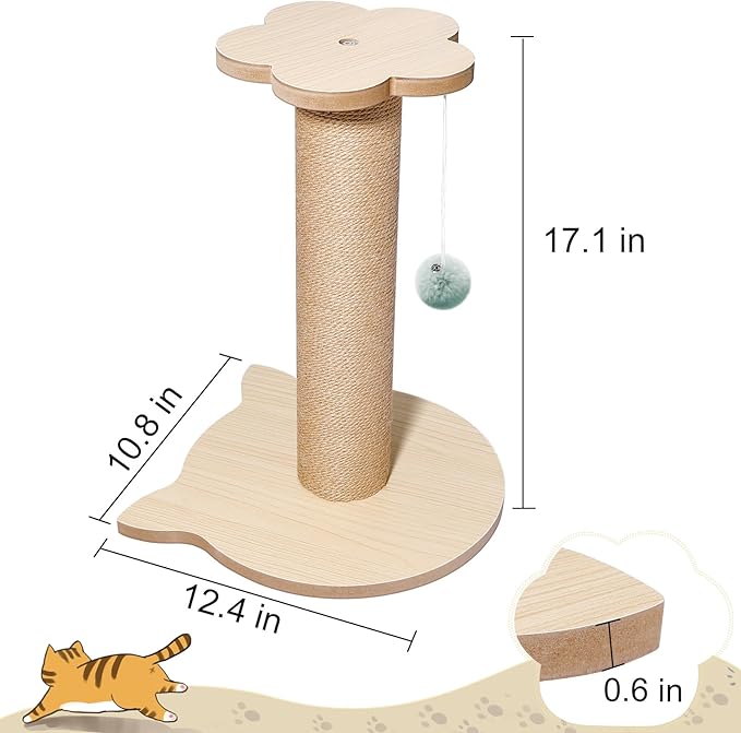 18” Tall Cat Tree for Kittens, Jute Scratching Post - Image 4