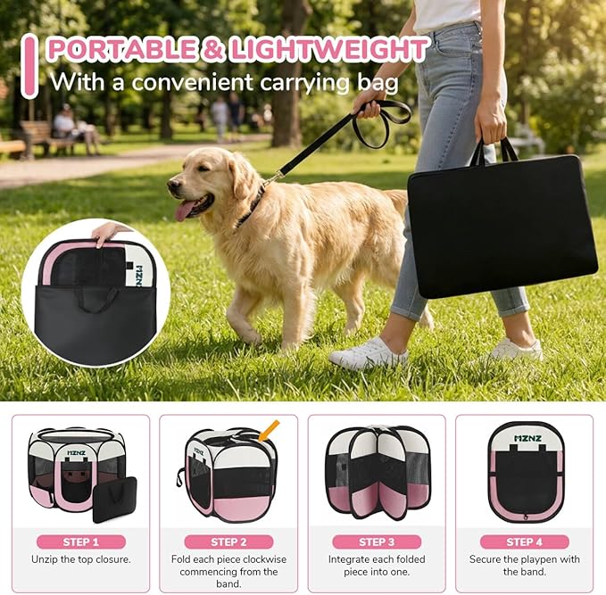Dog Playpen, Portable Puppy Pet Crate Indoors - Image 3