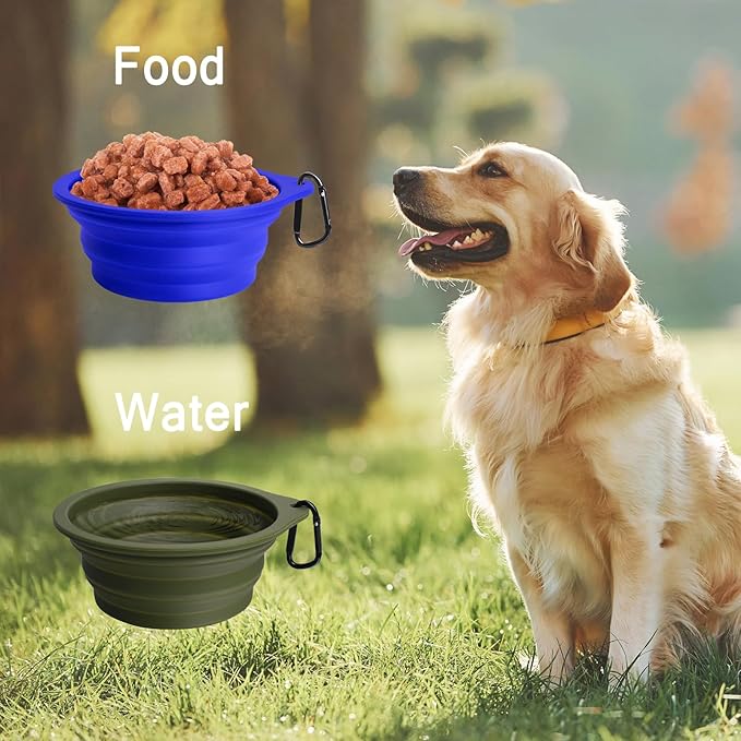 PetBonus 2-Pack Silicone Collapsible Dog Bowls, BPA Free Dishwasher Safe - Image 4