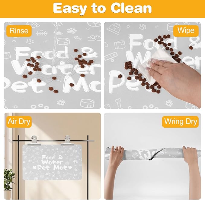 Pet Feeding Mat, Dog Cat Mat for Food and Water, Dog Bowl Waterproof Placemat - Image 5
