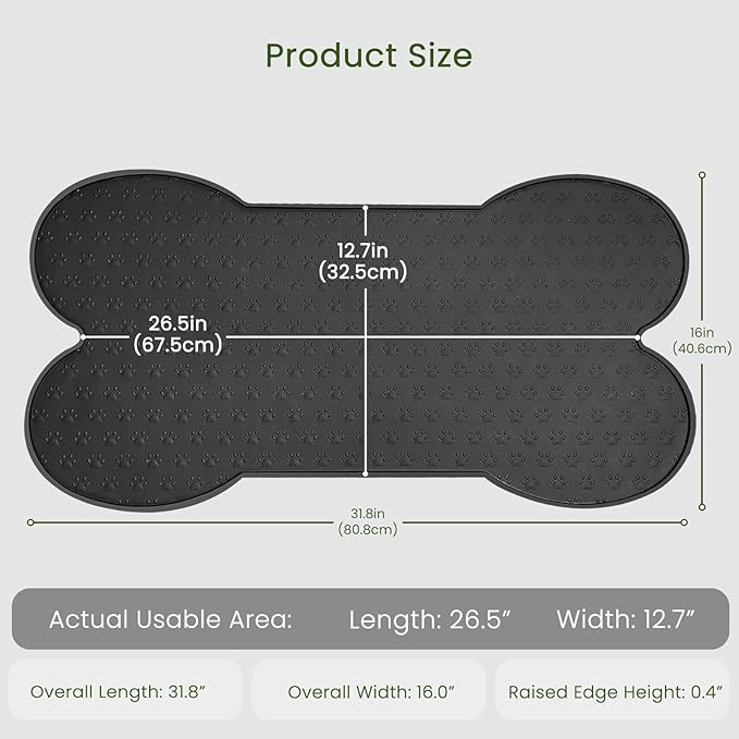 PWTAA Dog Food Mat Anti-Slip Silicone Dog Bowl Mat Thicker Pet Placemat - Image 2