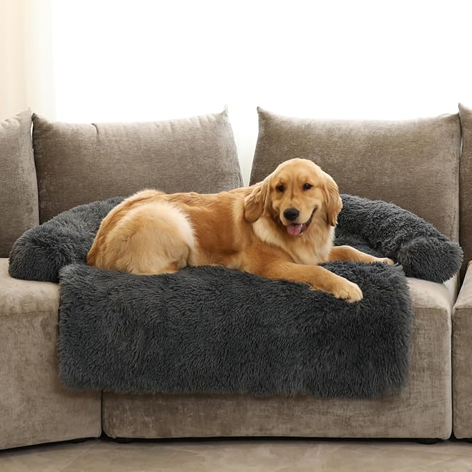 Calming Dog Bed Fluffy Plush Dog Mat by GGIB