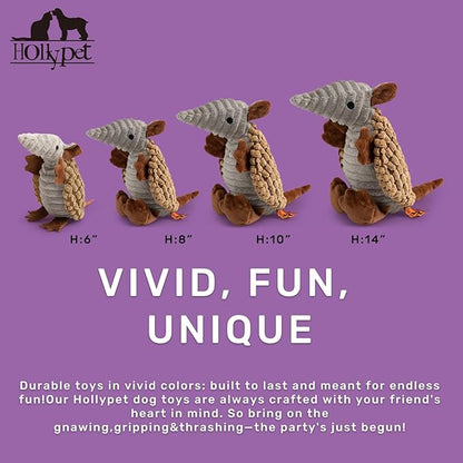 Hollypet Plush Dog Squeaky Toy Stuffed Armadillo Animal Pet Puppy Chew Toys - Image 2