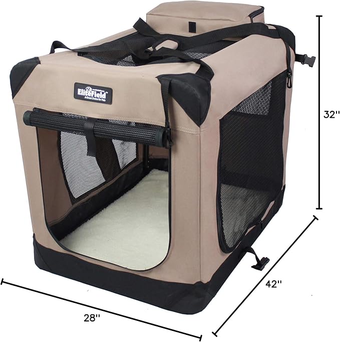 EliteField 3-Door Folding Soft Dog Crate - Image 6