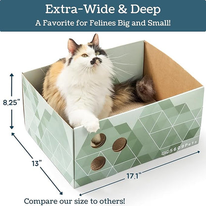 5609PETS Cat Scratching Box, Extra Large Refillable Double-Sided Scratch Pad - Image 6