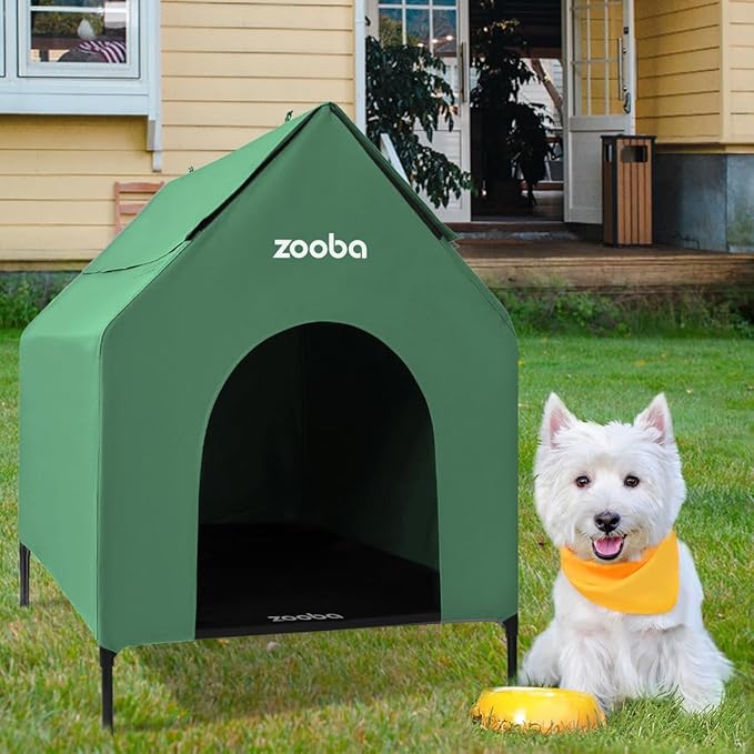 Zooba 29" 2-in-1 Dog House for Medium Dogs, Elevted Dog House Outdoor/Indoor by Zooba