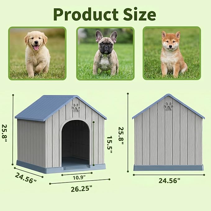 VIXZEN Outdoor Dog House, Resin Material, Large Outdoor Dog House - Image 6
