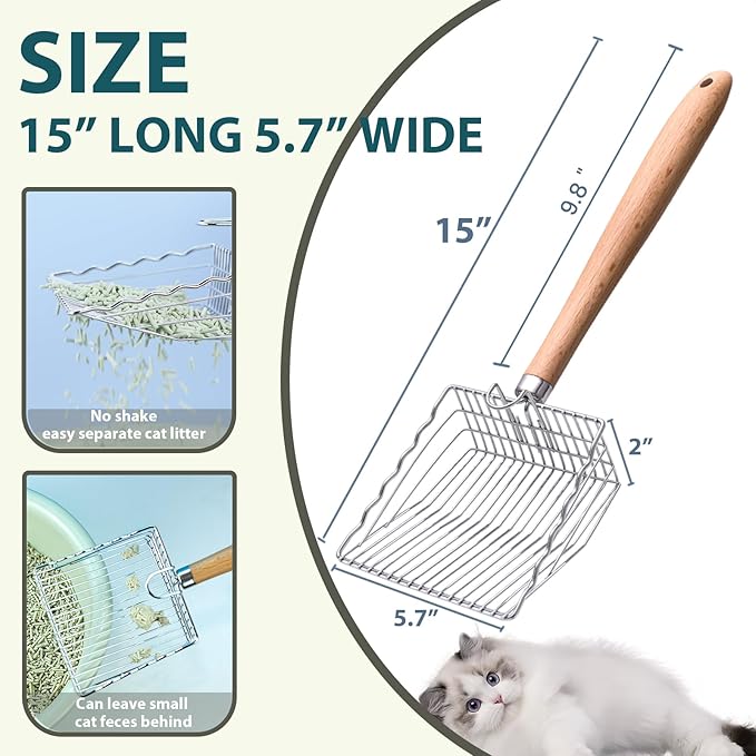 Cat Litter Scoop, Kitty Metal Scooper - Image 4