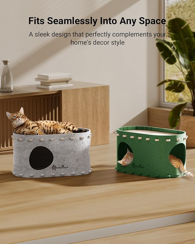 DownyPaws Cat House for Indoor Cats, Cat Bed Cave for Multiple & Large Cats Up - Image 6