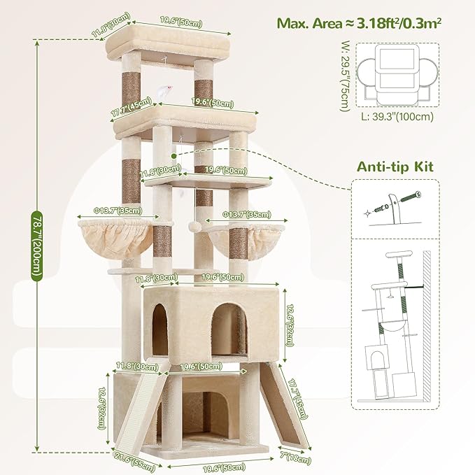 Globlazer Heavy Duty Cat Tree 78 inch Sturdy Cat Tower - Image 6