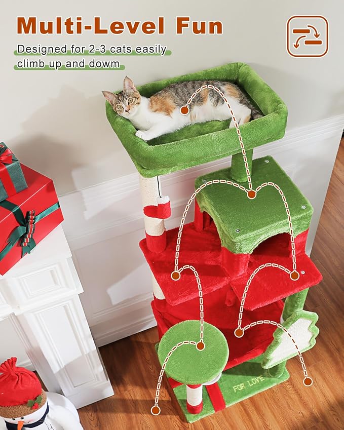 MUTTROS Cat Christmas Tree for Indoor Cats – 56.3“ Cat Proof Christmas Tree - Image 6