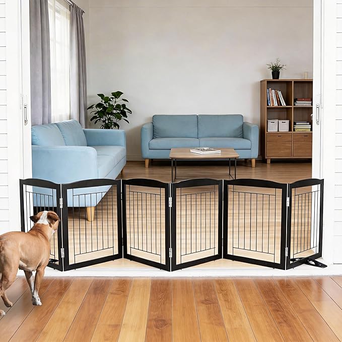 ZJSF Freestanding Dog Fence Indoor, Foldable Dog Gate by ZJSF