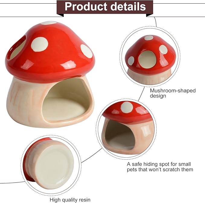 Cute Aquarium Mushroom House Betta Fish Tank Accessory Decor Mini Ceramic Fish - Image 4