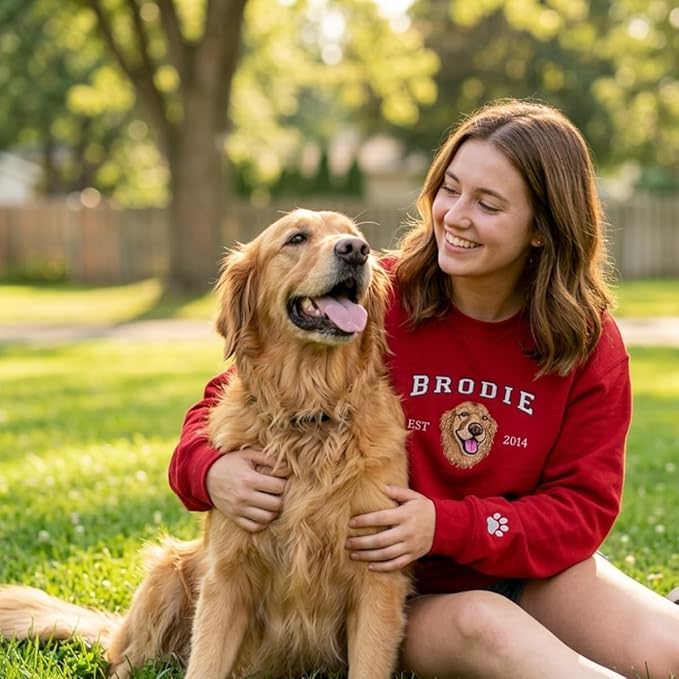 Custom Embroidered Sweatshirt Dog From Real Photo - Image 2