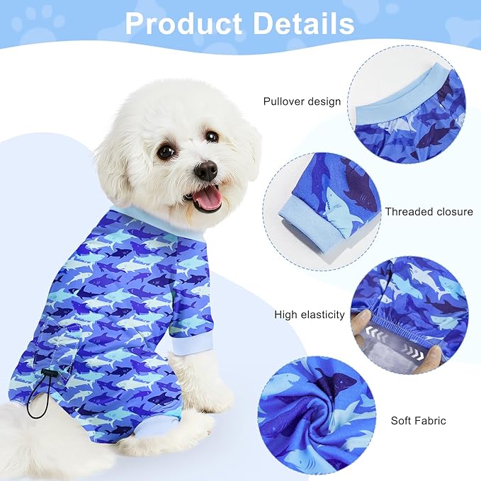 Bienbee Dog Pajamas, 4 Pack Dog Recovery Suit Shedding Suit Cute Soft Puppy - Image 6