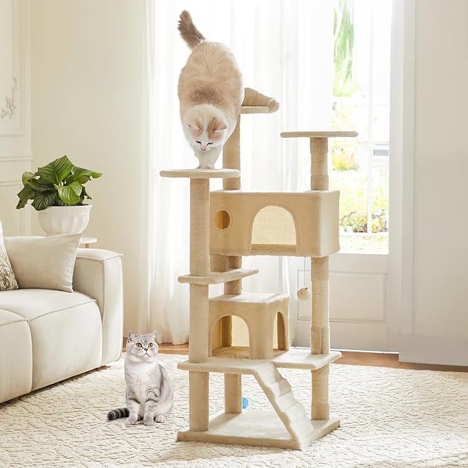 DUMOS 54-inch Indoor Cat Tree Tower –Multi-Level Pet House by DumosLifestyle