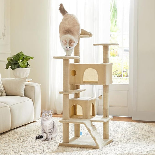 DUMOS 54-inch Indoor Cat Tree Tower –Multi-Level Pet House by DumosLifestyle